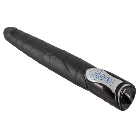 Wibrator Push Thrusting Black — mechanizm posuwisto-zwrotny, żyłkowana powierzchnia, TPE/ABS, 27,7 cm - 7