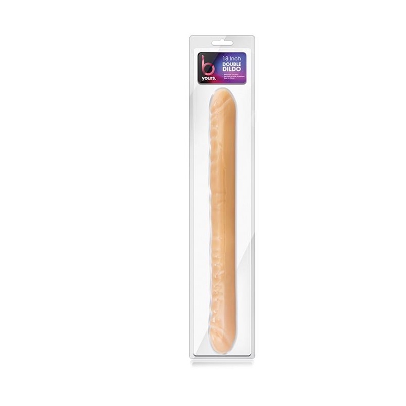 B YOURS 18INCH DOUBLE DILDO BEIGE - 1