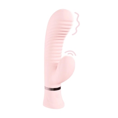 Mystique - Ribbed Rabbit Vibrator - Pink - 1