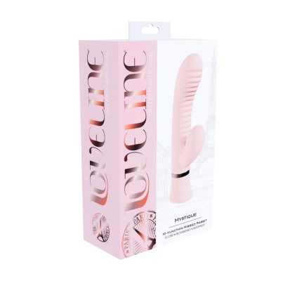 Mystique - Ribbed Rabbit Vibrator - Pink - 1 2