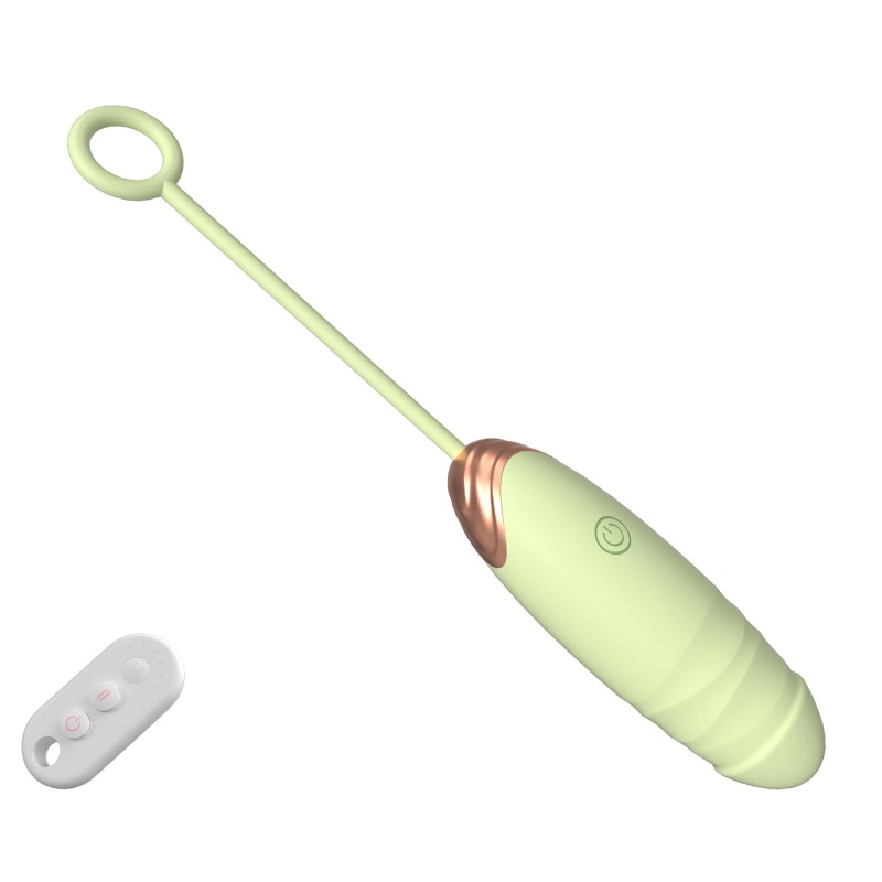 Vibrating Silicone Love EGG USB 7 vibration and thrust functions / Remote control Green - 1