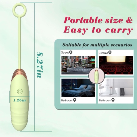 Vibrating Silicone Love EGG USB 7 vibration and thrust functions / Remote control Green - 5