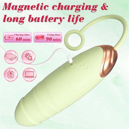 Vibrating Silicone Love EGG USB 7 vibration and thrust functions / Remote control Green - 6