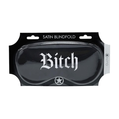 Bitch - Printed Satin Mask - Black - 1 2