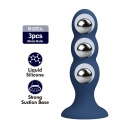Korek analny Metal & Liquid Silicone z 3 metalowymi kulkami, 15 cm - 2