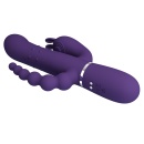Cammy Dark Purple - wibrator króliczek 4-in-1: stymulacja pochwowa, łechtaczkowa i analna (7 funkcji wibracji, 4 programy rotacj - 7