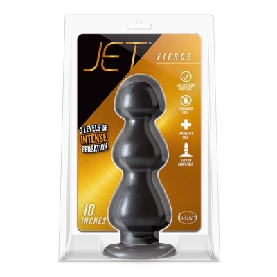 Fierce Carbon Metallic Black - wtyczka analna z trzema zwężanymi sekcjami i systemem Lock On, 25,4 cm - 1