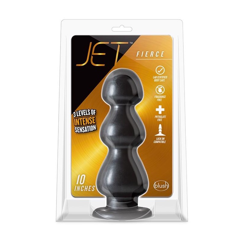 Fierce Carbon Metallic Black - wtyczka analna z trzema zwężanymi sekcjami i systemem Lock On, 25,4 cm - 1