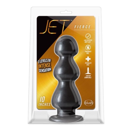 Fierce Carbon Metallic Black - wtyczka analna z trzema zwężanymi sekcjami i systemem Lock On, 25,4 cm - 1