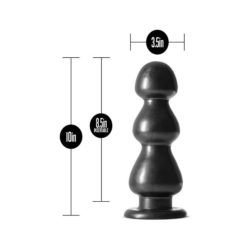 Fierce Carbon Metallic Black - wtyczka analna z trzema zwężanymi sekcjami i systemem Lock On, 25,4 cm - 3