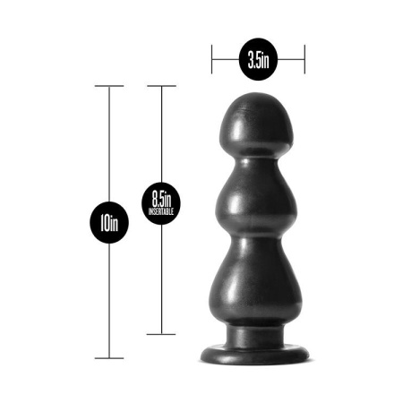 Fierce Carbon Metallic Black - wtyczka analna z trzema zwężanymi sekcjami i systemem Lock On, 25,4 cm - 3