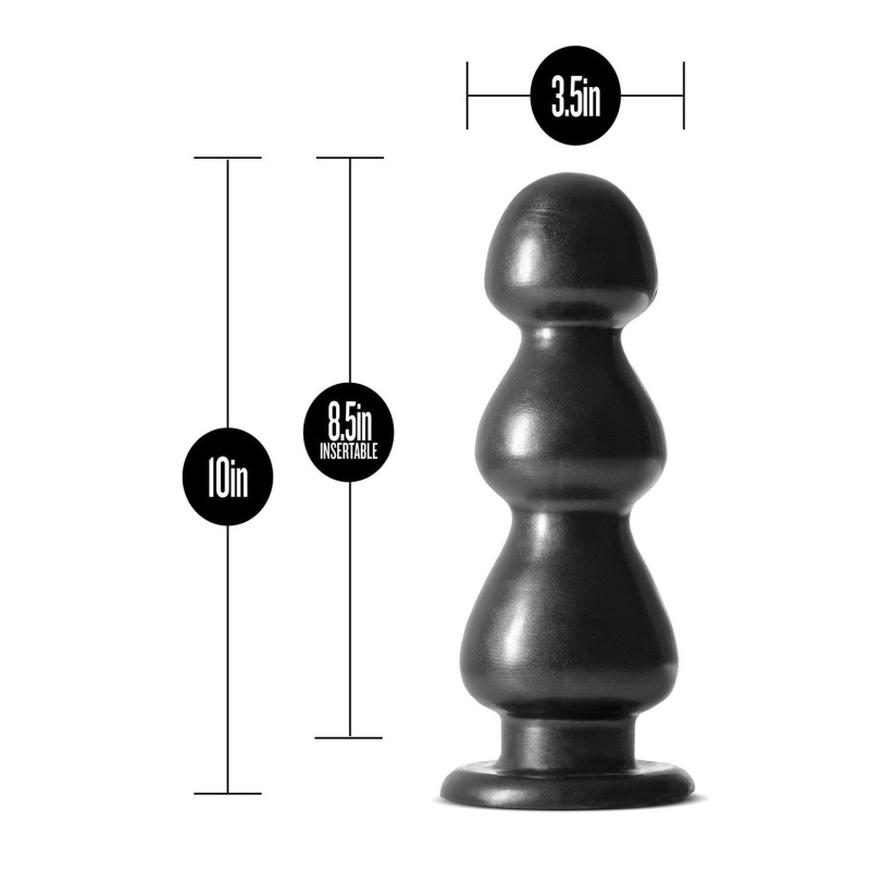 Fierce Carbon Metallic Black - wtyczka analna z trzema zwężanymi sekcjami i systemem Lock On, 25,4 cm - 4