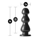 Fierce Carbon Metallic Black - wtyczka analna z trzema zwężanymi sekcjami i systemem Lock On, 25,4 cm - 4
