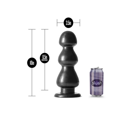 Fierce Carbon Metallic Black - wtyczka analna z trzema zwężanymi sekcjami i systemem Lock On, 25,4 cm - 5