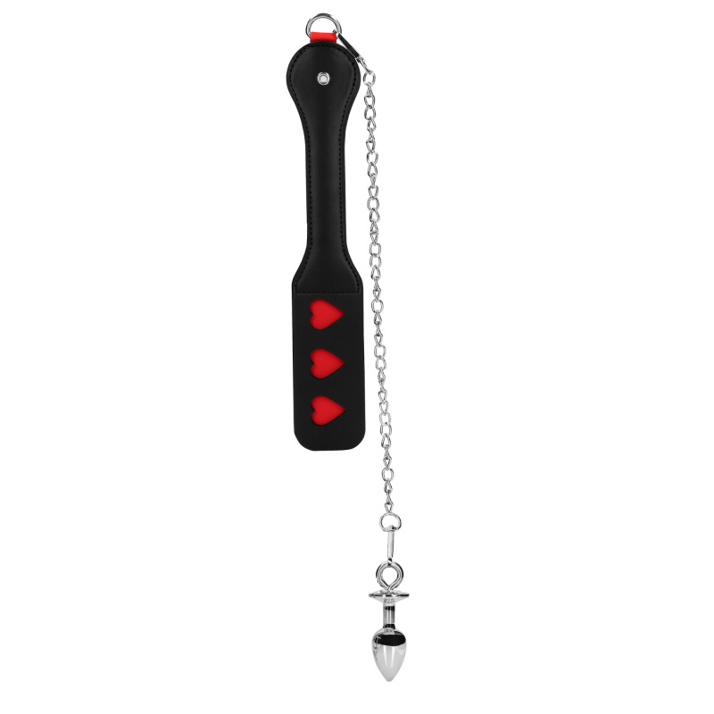 Hearts Paddle with Metal Anal Plug - 1