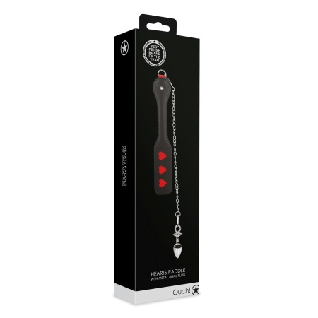 Hearts Paddle with Metal Anal Plug - 2