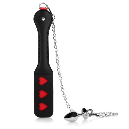 Hearts Paddle with Metal Anal Plug - 4