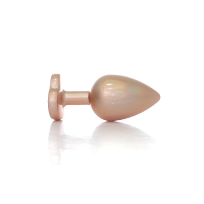 Plug-Jewellery Pearl Gold Heart PLUG- Clear L - 1 2