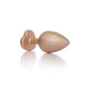Plug-Jewellery Pearl Gold Heart PLUG- Clear L - 3