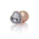 Plug-Jewellery Pearl Gold Heart PLUG- Clear L - 4