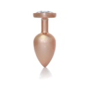 Plug-Jewellery Pearl Gold Heart PLUG- Clear L - 5