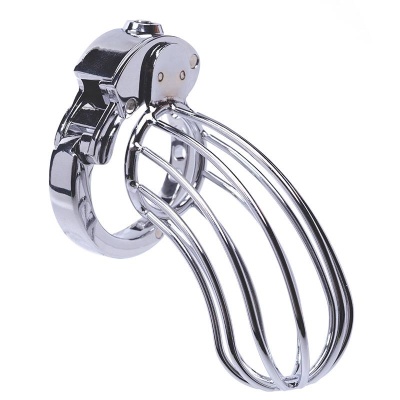 Klatka na penisa Stainless Steel Penis Cage 2 ze stali nierdzewnej z mechanizmem blokady na kłódkę - 1