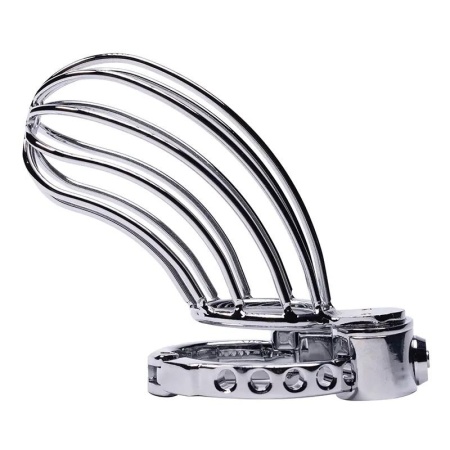 Klatka na penisa Stainless Steel Penis Cage 2 ze stali nierdzewnej z mechanizmem blokady na kłódkę - 2