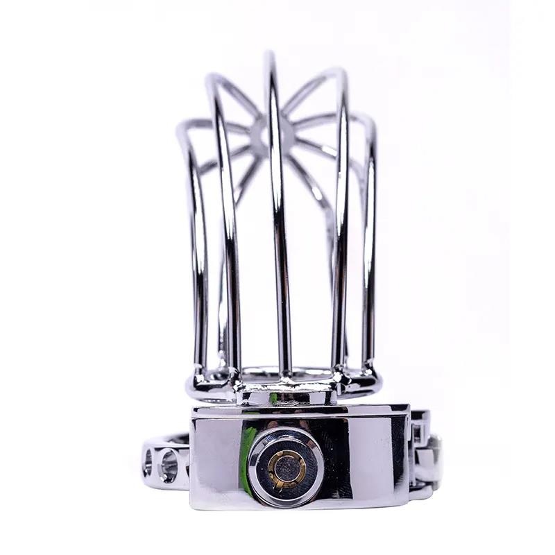 Klatka na penisa Stainless Steel Penis Cage 2 ze stali nierdzewnej z mechanizmem blokady na kłódkę - 4