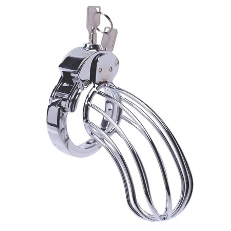 Klatka na penisa Stainless Steel Penis Cage 2 ze stali nierdzewnej z mechanizmem blokady na kłódkę - 7