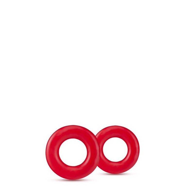 Pierścienie erekcyjne Stay Hard Donut Rings Red - zestaw 2 szt. z elastomeru TPE, średnica wewnętrzna 1,7 cm - 2