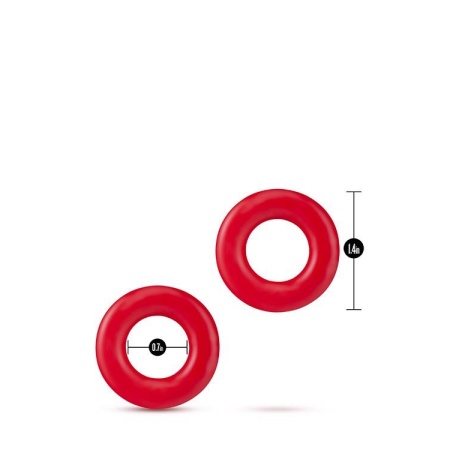 Pierścienie erekcyjne Stay Hard Donut Rings Red - zestaw 2 szt. z elastomeru TPE, średnica wewnętrzna 1,7 cm - 4
