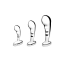 Zestaw do Stymulacji Prostaty b-Vibe Stainless Steel P-Spot - 3 Wtyczki Analne ze Stali Nierdzewnej, 6,9-11,55 cm - 3