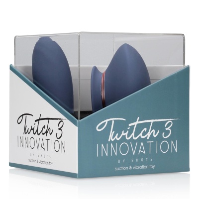 Twitch 3 - Rechargeable Vibrator & Suction - Silicone - 10 Speed - Blue/Grey - 1 2