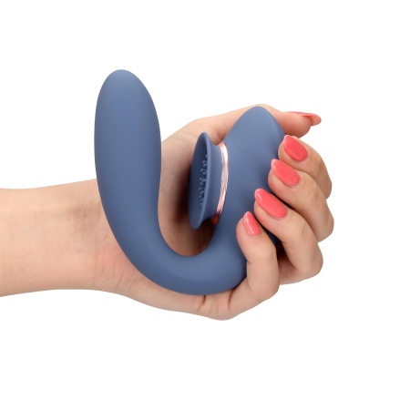 Twitch 3 - Rechargeable Vibrator & Suction - Silicone - 10 Speed - Blue/Grey - 7