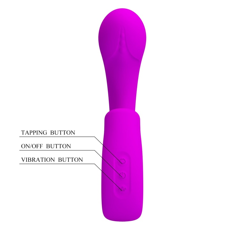 Masażer Sibel z podwójną stymulacją i funkcją stukania, 15,5 cm - 7