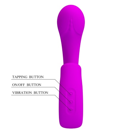 Masażer Sibel z podwójną stymulacją i funkcją stukania, 15,5 cm - 7