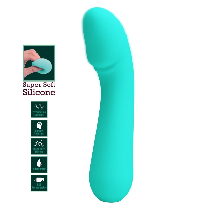 Wibrator Cetus Green z 12 funkcjami - silikon medyczny, 21 cm - 3