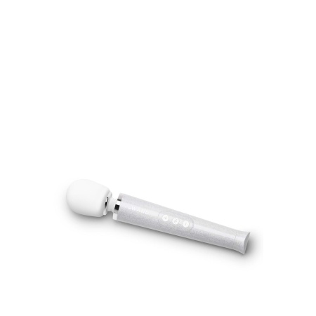 Wibrator typu różdżka Le Wand All That Glimmers Set White - elastyczne połączenie głowicy, 10 prędkości, długość 25,4 cm, średni - 4