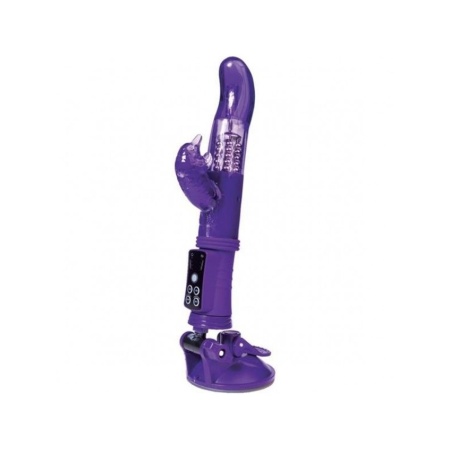 Wibrator High-Tech Fantasy z rotacją i stymulatorem łechtaczki, TPR, fioletowy, 22,5 cm - 1