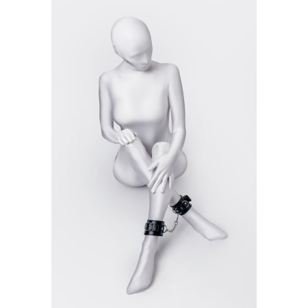 Anonymo handcuffs, PU leather, black, 26.5 cm - 3