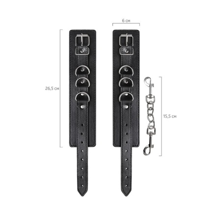 Anonymo handcuffs, PU leather, black, 26.5 cm - 6