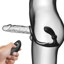Pierścień na członka Warren Black z wtyczką analną - 12 trybów wibracji i pulsacji, 10,1 × 17 cm - 2
