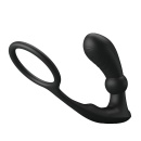 Pierścień na członka Warren Black z wtyczką analną - 12 trybów wibracji i pulsacji, 10,1 × 17 cm - 3