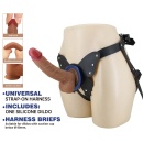 Zestaw strap-on Wells 16 cm: silikonowe dildo z systemem push-and-play - 2