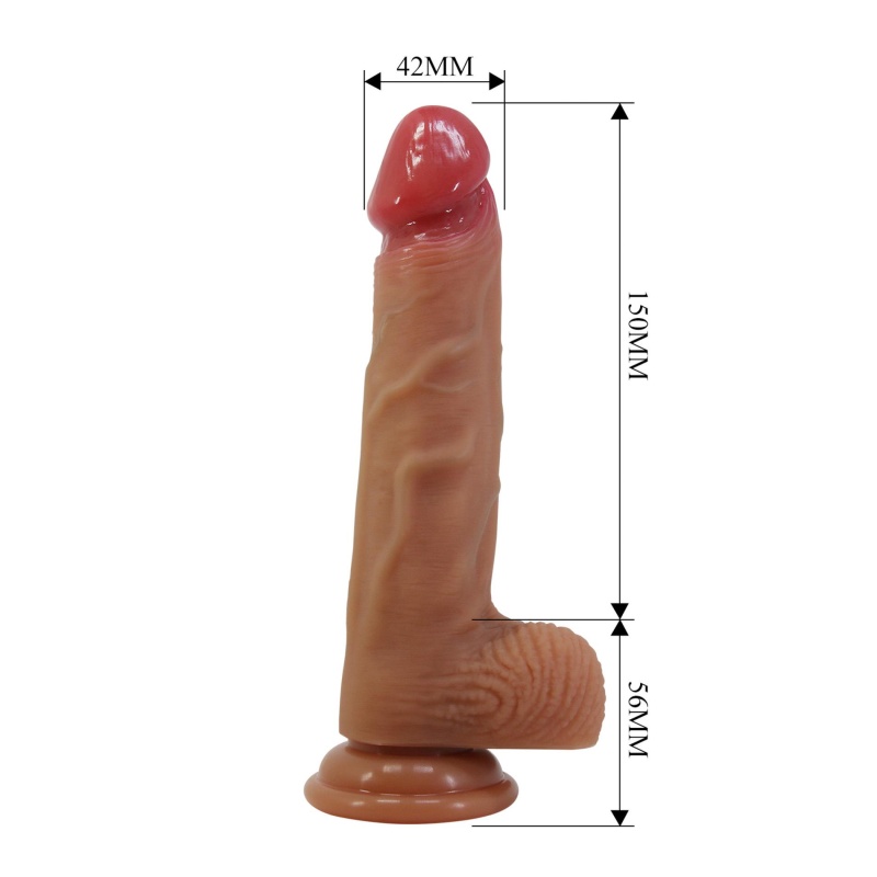 Zestaw strap-on Wells 16 cm: silikonowe dildo z systemem push-and-play - 10