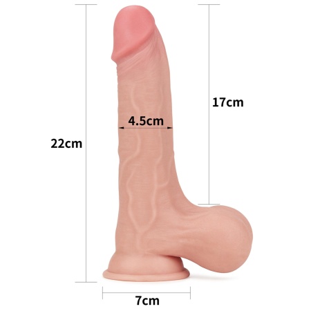 Sliding Skin Dual Layer Dong 21,6 cm z jądrami - 2