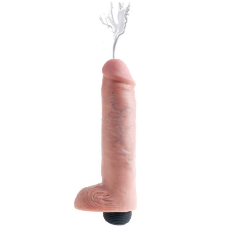 Dildo Squirting 10″ z Jądrami – Realistyczna Anatomia Prącia, Manualna Kula Pompy, 25 cm - 3