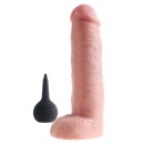 Dildo Squirting 10″ z Jądrami – Realistyczna Anatomia Prącia, Manualna Kula Pompy, 25 cm - 4