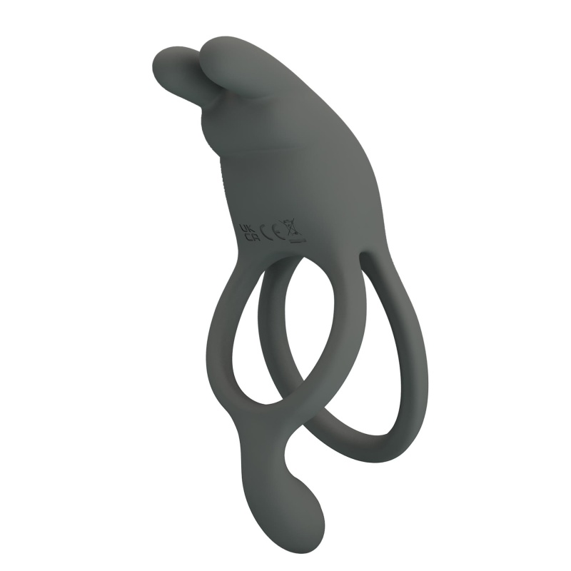 Wibrujący pierścień na penisa MASTER RING dwupierścieniowy 8,5 cm - 2