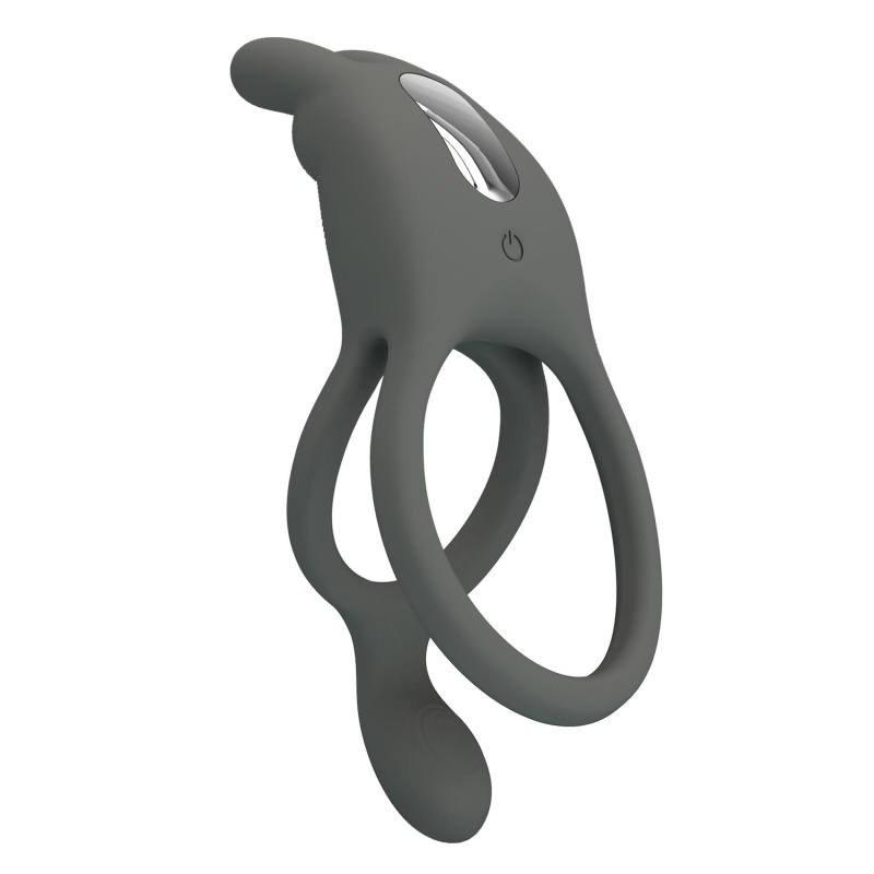 Wibrujący pierścień na penisa MASTER RING dwupierścieniowy 8,5 cm - 4